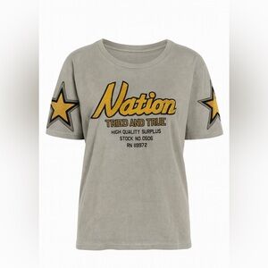 Nation Gray Star Short Sleeve Tee